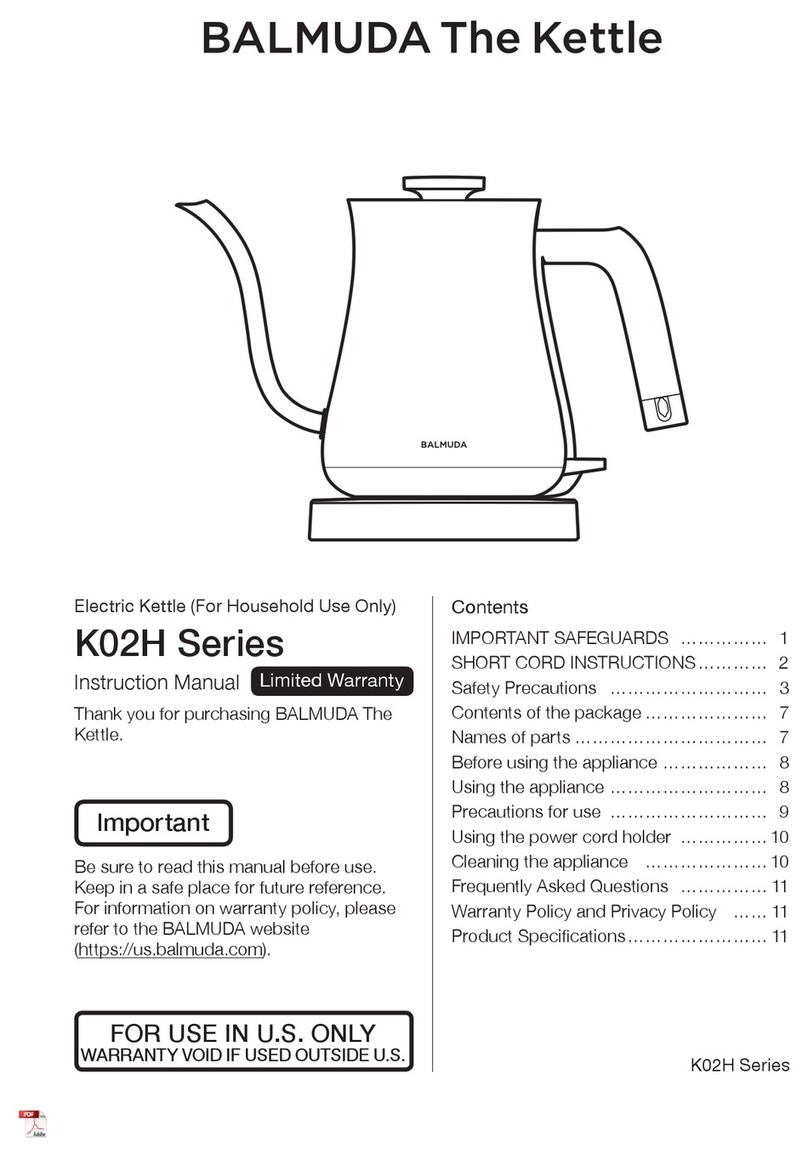 BALMUDA K02H-BK manual