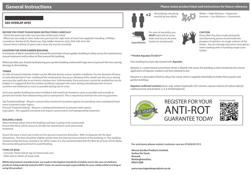 Mercia Garden Products 01OVLPA0806DDFW-V2 User manual