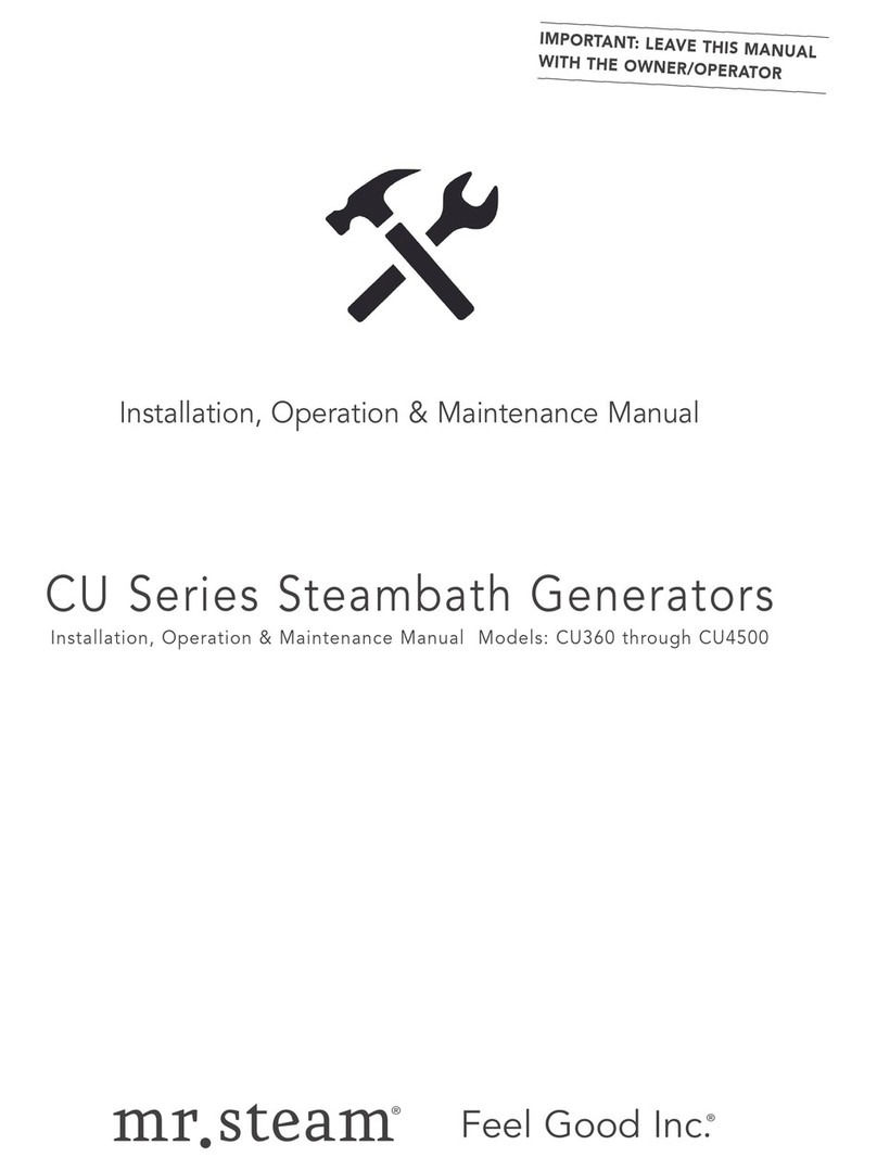 Feelgood mr.steam CU Series Installation operating & maintenance manual Feelgood mr.steam CU Series Installation operating & maintenance manual