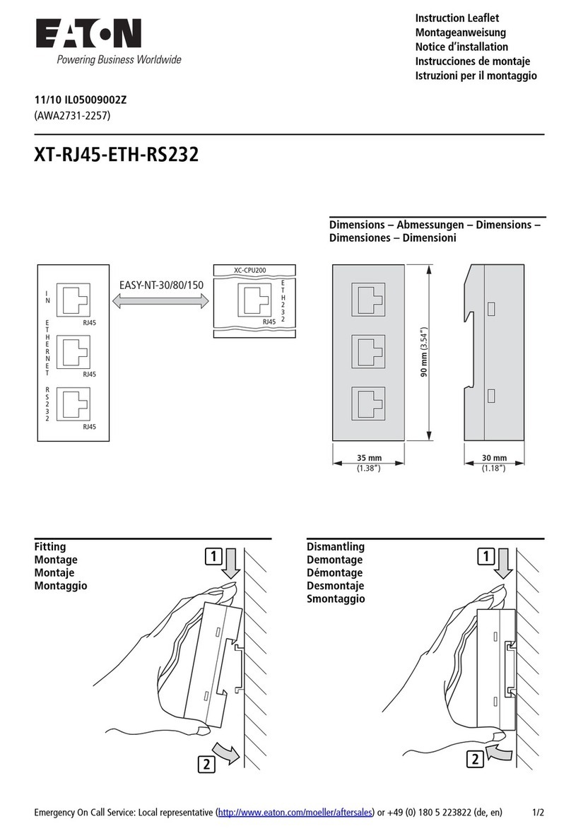 Eaton XT-RJ45-ETH-RS232 Instruction leaflet Eaton XT-RJ45-ETH-RS232 Instruction leaflet