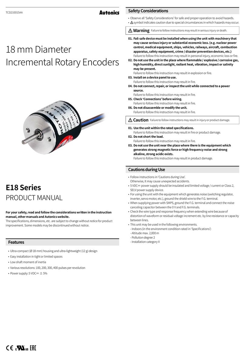 Autonics E18 Series product manual