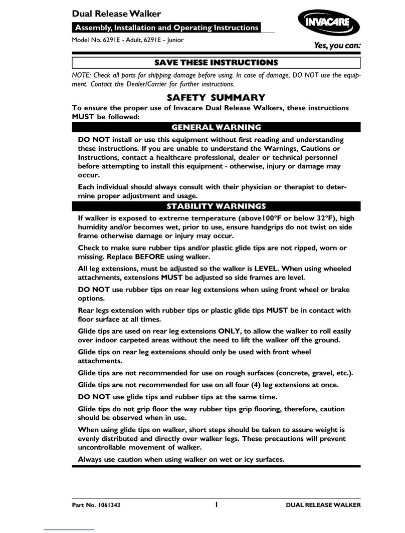 Invacare 6291E Adult Assembly instructions