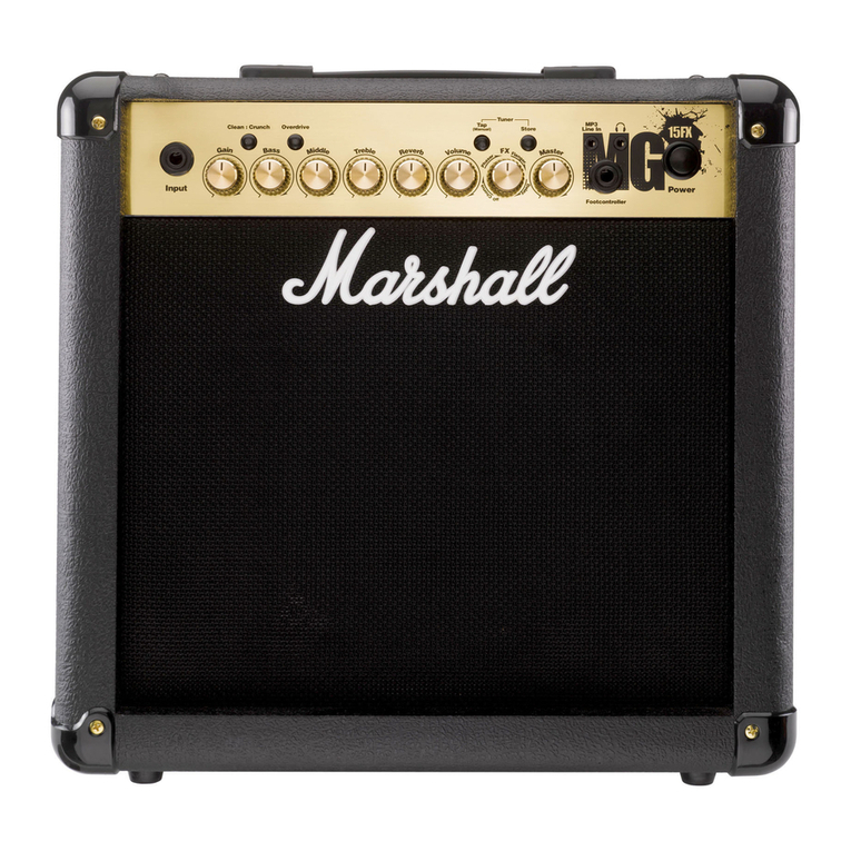 Marshall Amplification MG100FX User manual Marshall Amplification MG100FX User manual