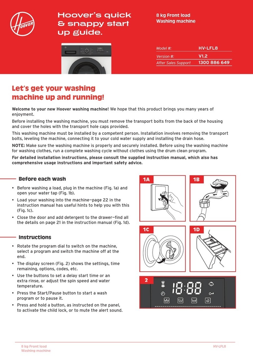 Hoover HV-LFL8 Troubleshooting guide