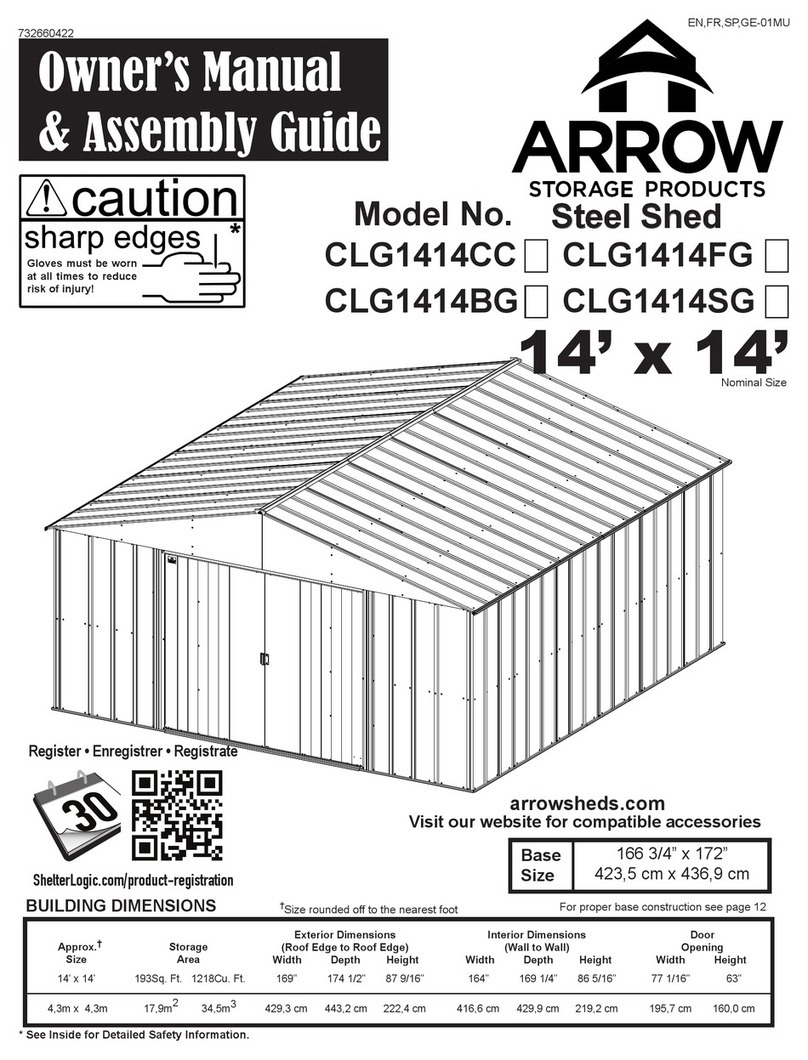 Arrow Storage Products CLG1414CC Owner's manual and assembly guide Arrow Storage Products CLG1414CC Owner's manual and assembly guide