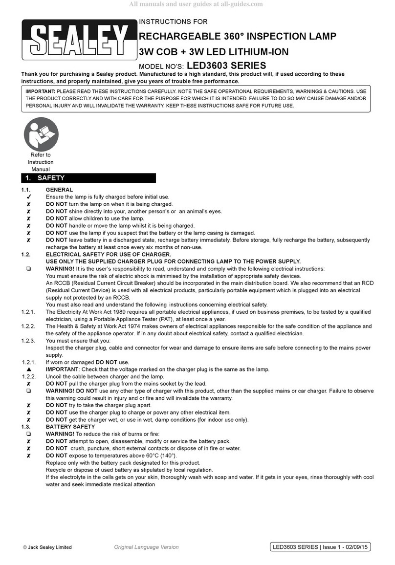 Sealey LED3603 Series instructions