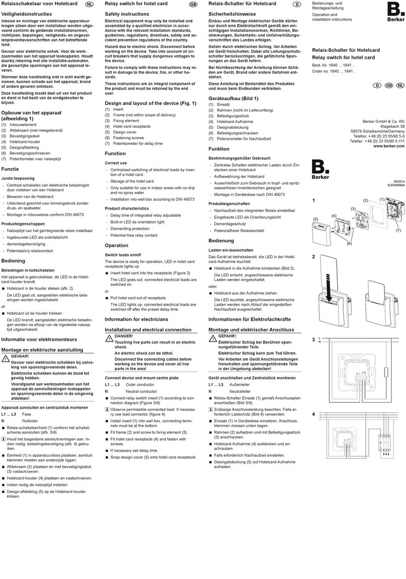 Berker 1640 Series User manual