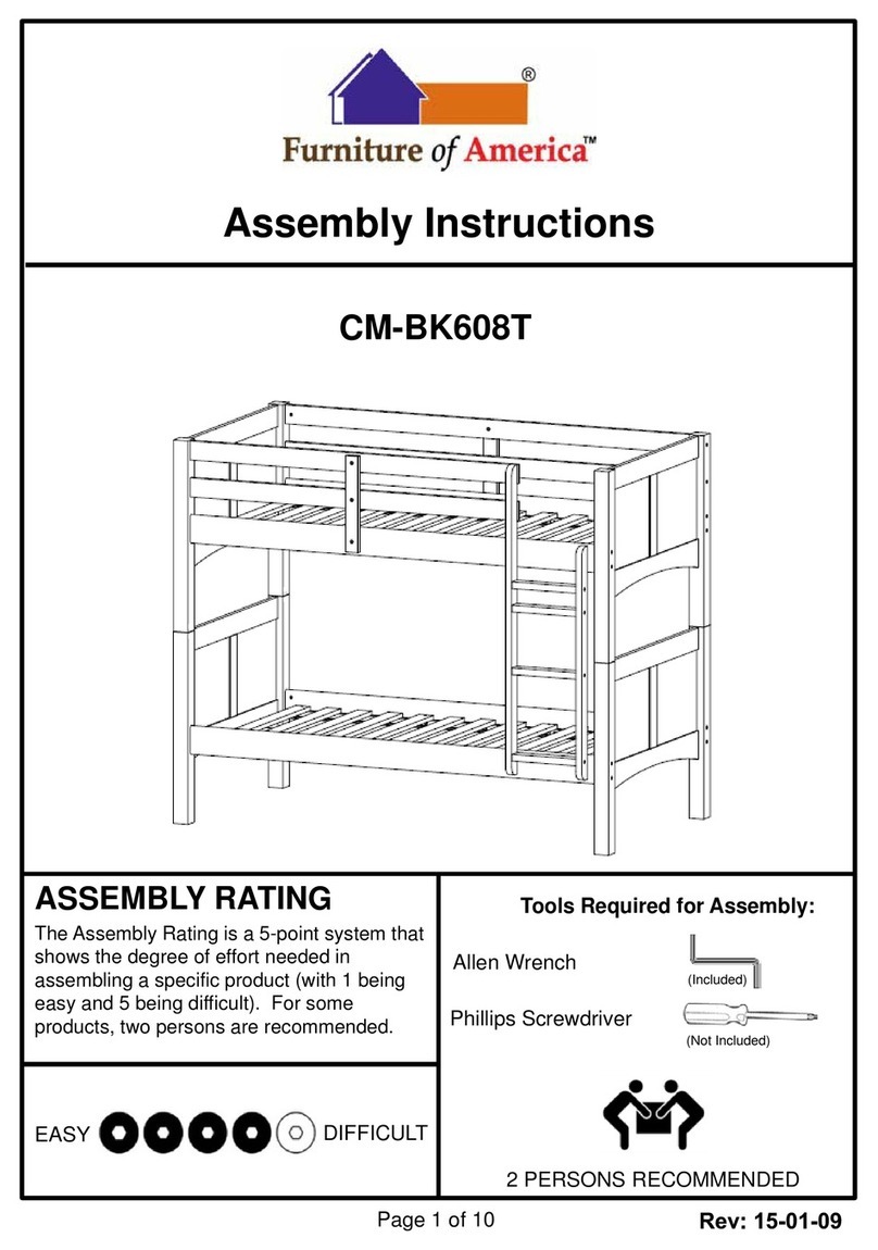 Furniture of America Prismo CMBK608TYW Assembly instructions Furniture of America Prismo CMBK608TYW Assembly instructions