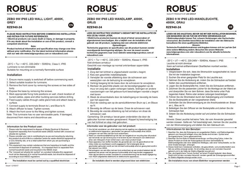 LED Group ROBUS RZE940-24 User manual