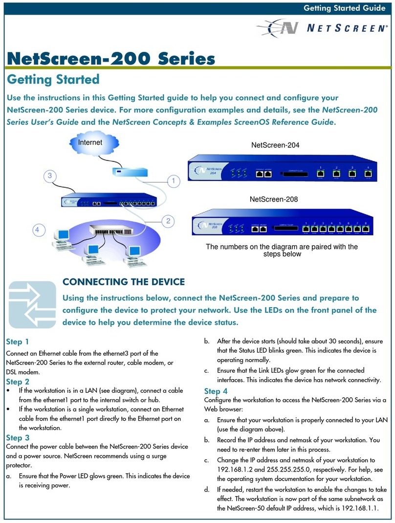 NetScreen Technologies 200 Series Getting started guide