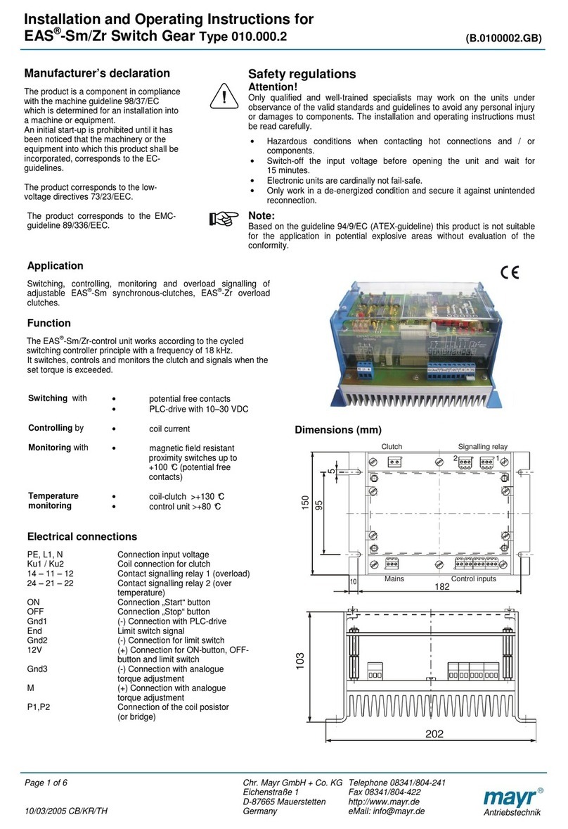 Mayr EAS-Sm Installation and operating instructions