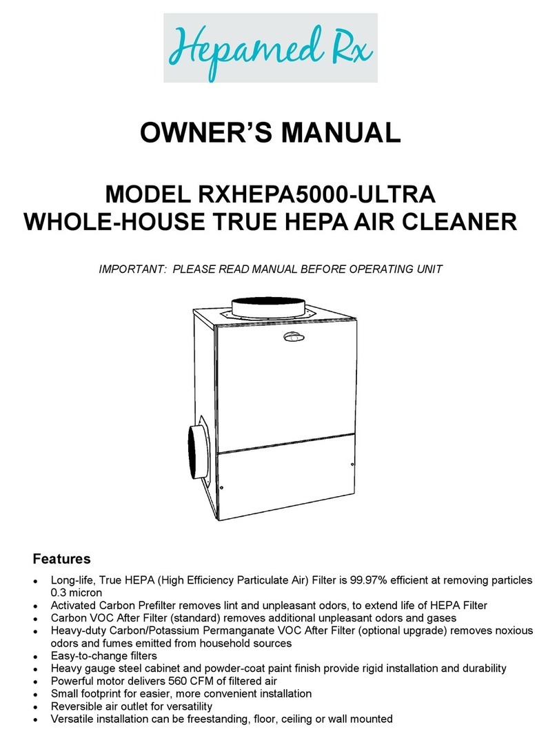 HEPAMED RX RXHEPA5000-ULTRA owner's manual
