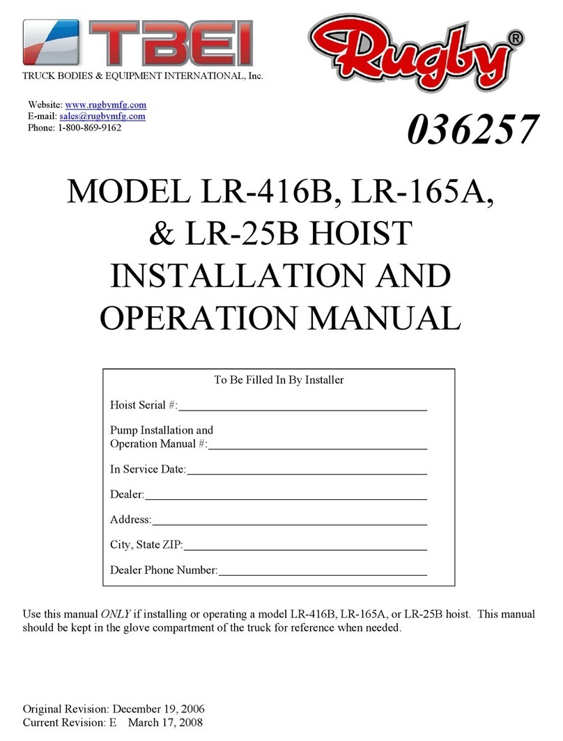 TBEI Rugby LR-416B Installation and operation manual