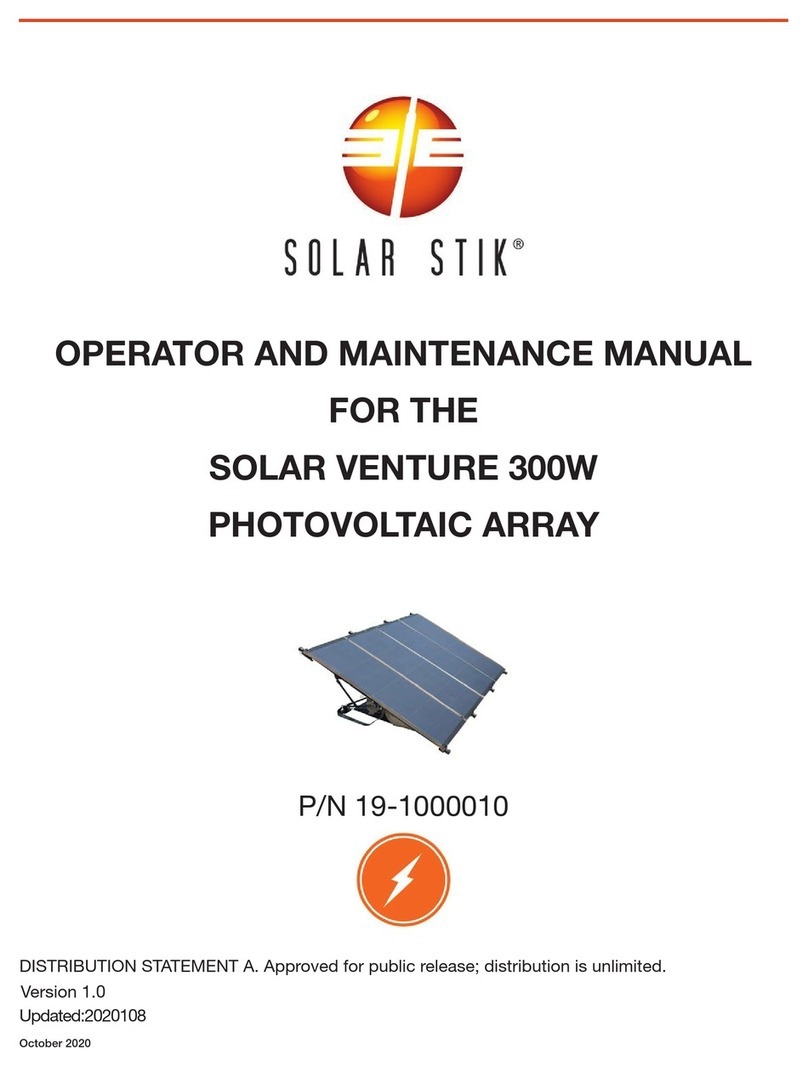 Solar Stik SOLAR VENTURE 300W PHOTOVOLTAIC ARRAY Operator and maintenance manual Solar Stik SOLAR VENTURE 300W PHOTOVOLTAIC ARRAY Operator and maintenance manual