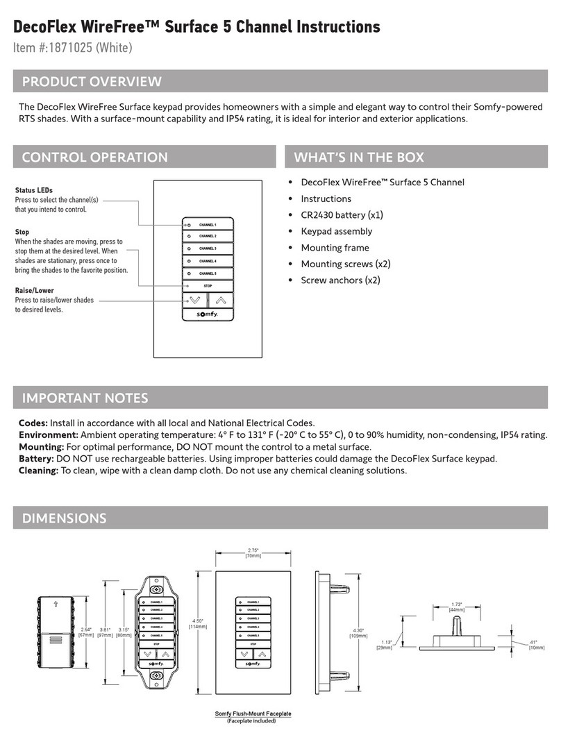 SOMFY DecoFlex WireFree Surface 1871025 instructions