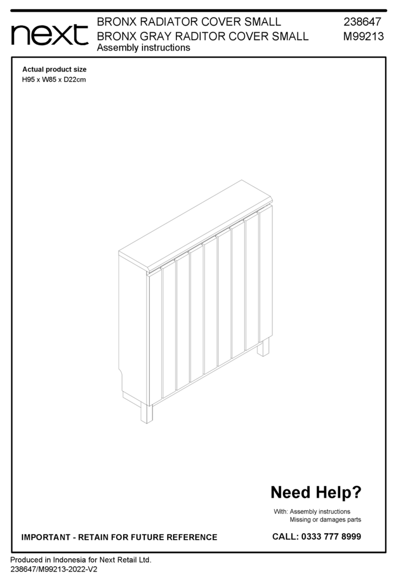 Next BRONX RADIATOR COVER SMALL User manual Next BRONX RADIATOR COVER SMALL User manual
