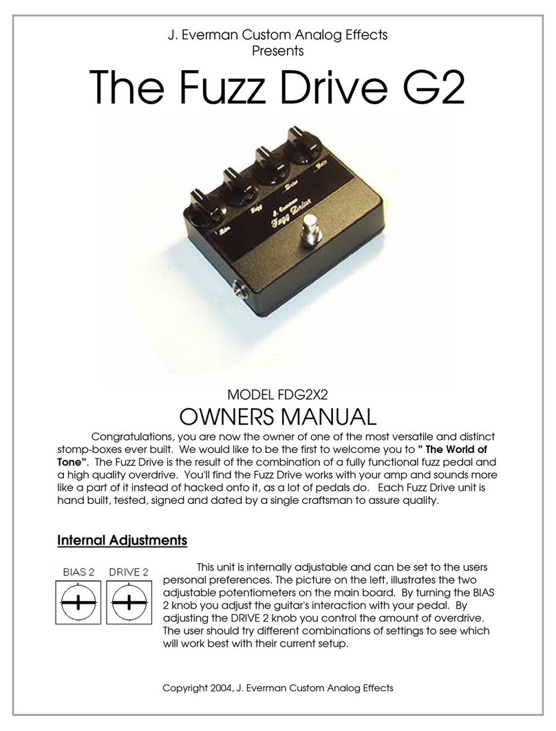 J. Everman Custom Analog Effects Fuzz Drive G2 owner's manual