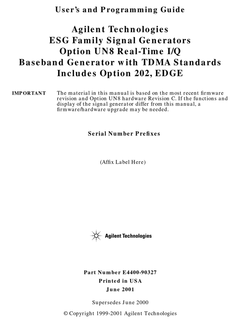 Agilent Technologies ESG series Operating instructions Agilent Technologies ESG series Operating instructions