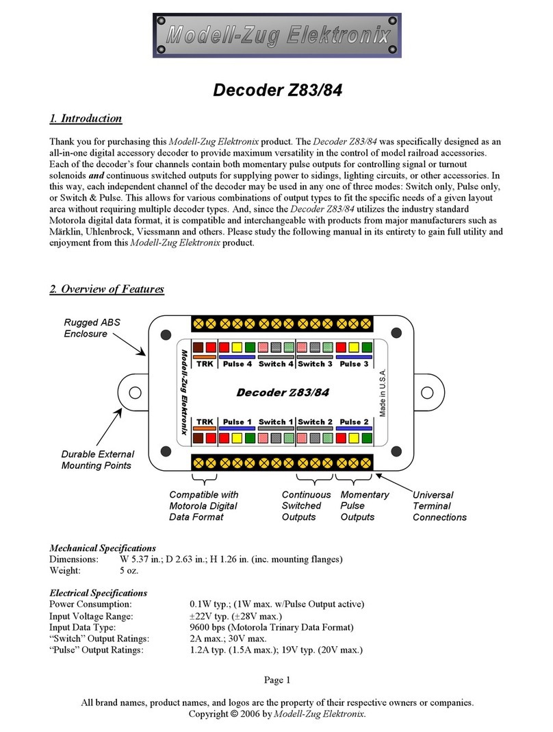 Modell-zug elektronix Z83/84 quick start guide