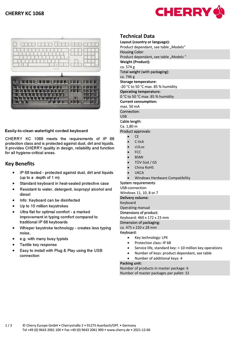 Cherry KC 1068 quick start guide