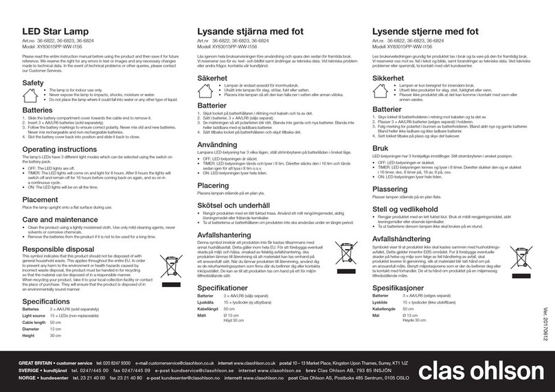 Clas Ohlson XY83015PP-WW-I156 quick start guide