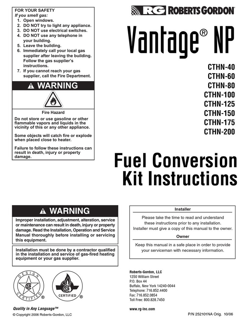 Roberts Gorden Vantage NP CTHN040NP User manual Roberts Gorden Vantage NP CTHN040NP User manual