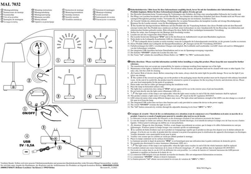 Briloner MAL 7032 Mounting instructions