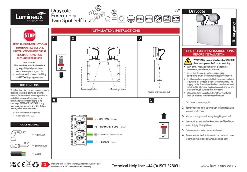 Lumineux Draycote installation instructions Lumineux Draycote installation instructions