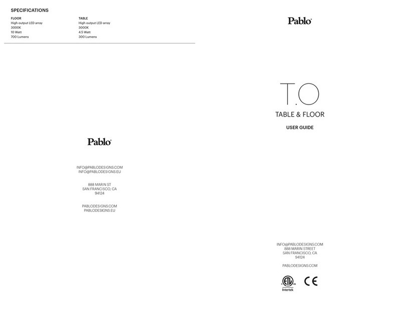 Pablo T.O Table & Floor User manual