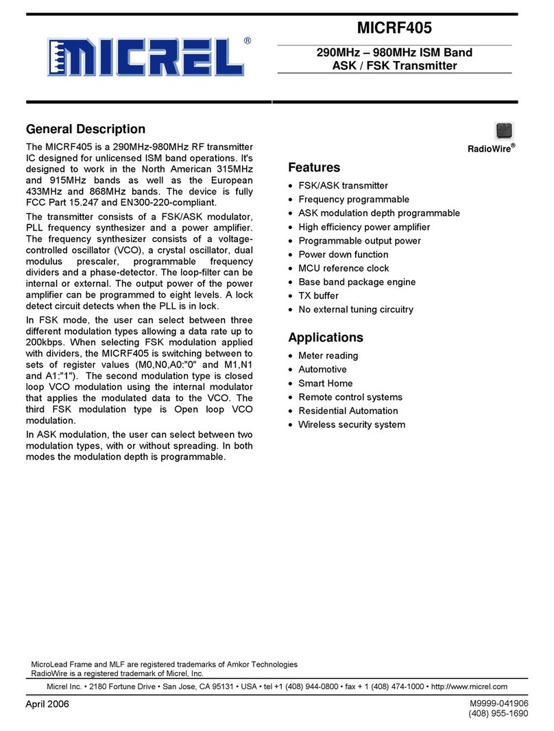 Micrel MICRF405 manual