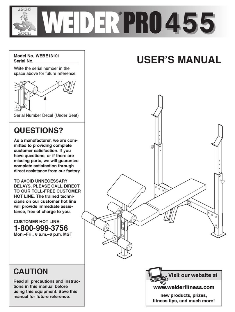 Weider WEBE13101 user manual