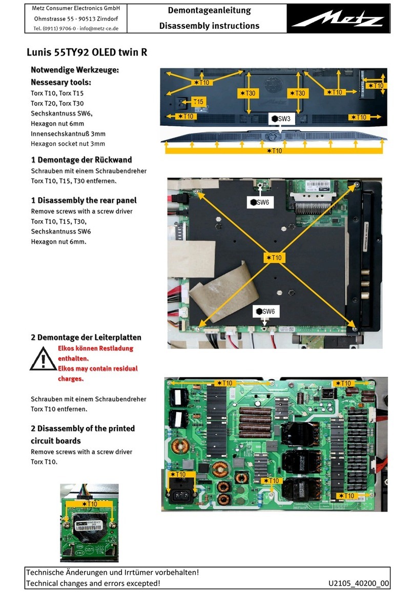 Metz Lunis 55TY92 OLED twin R Disassembly instructions