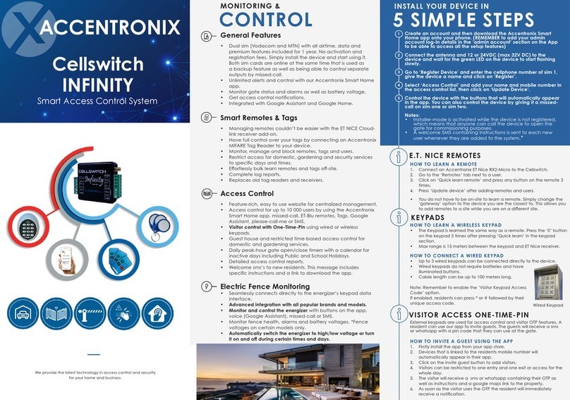 Accentronix Cellswitch INFINITY User manual