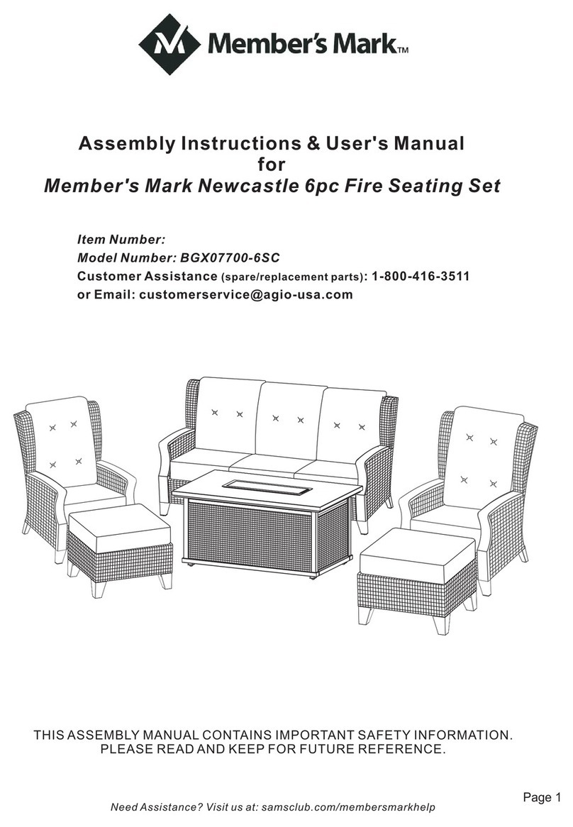 Members Mark Newcastle BGX07700-6SC Owner's manual Members Mark Newcastle BGX07700-6SC Owner's manual