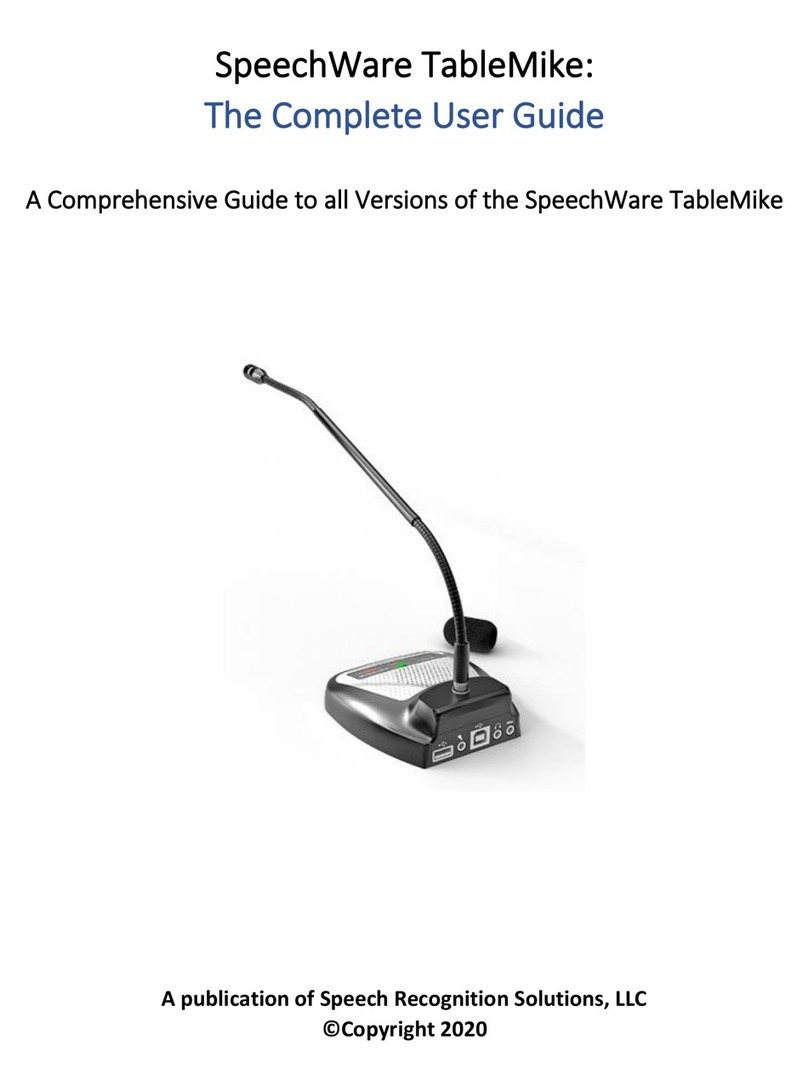 Speech Recognition Solutions SpeechWare TableMike Complete user guide