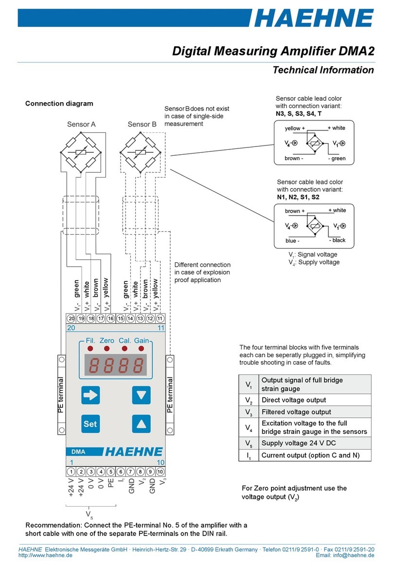 Haehne DMA2 Technical information and operating instructions