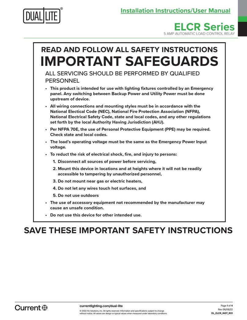 Current DUAL LITE ELCR Series installation instructions
