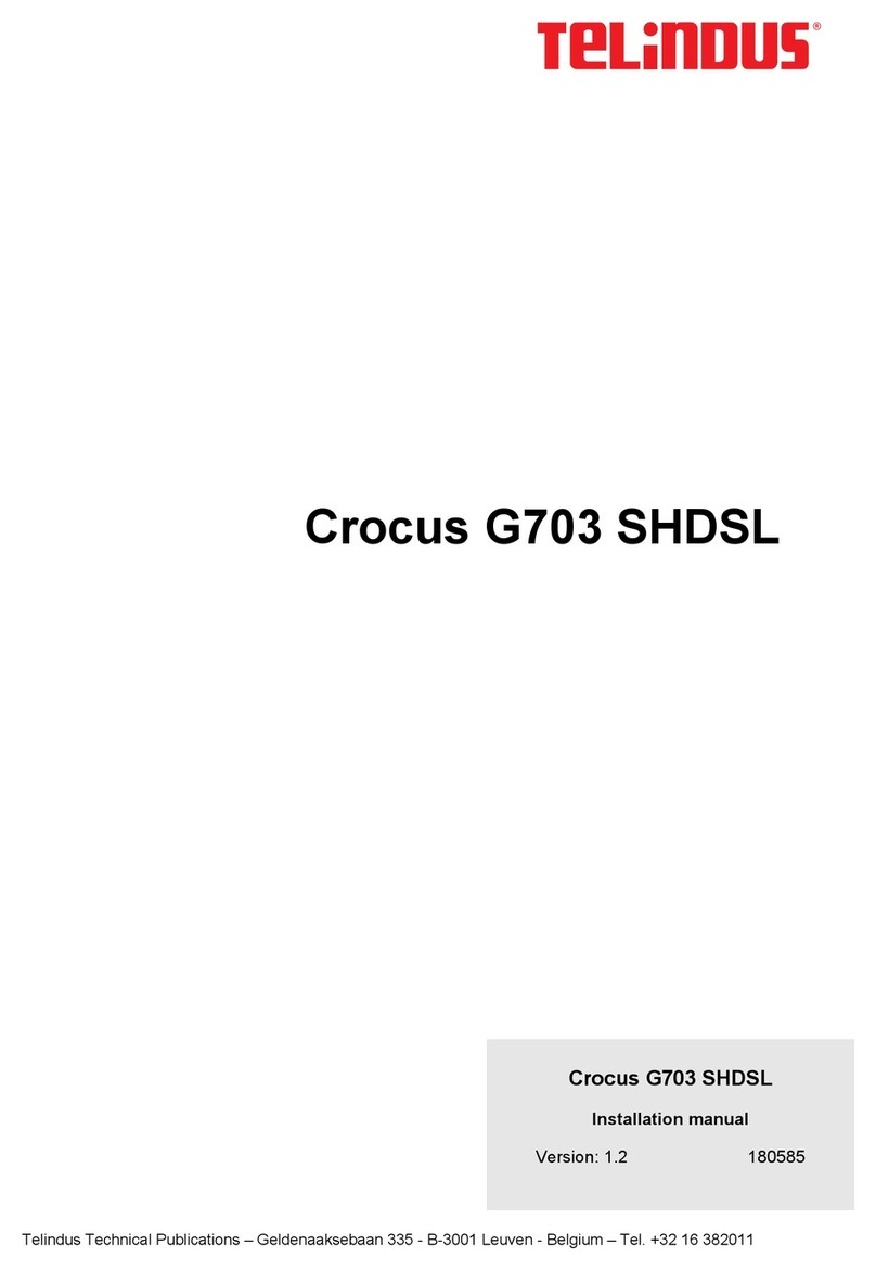 Telindus Crocus G703 SHDSL installation manual Telindus Crocus G703 SHDSL installation manual