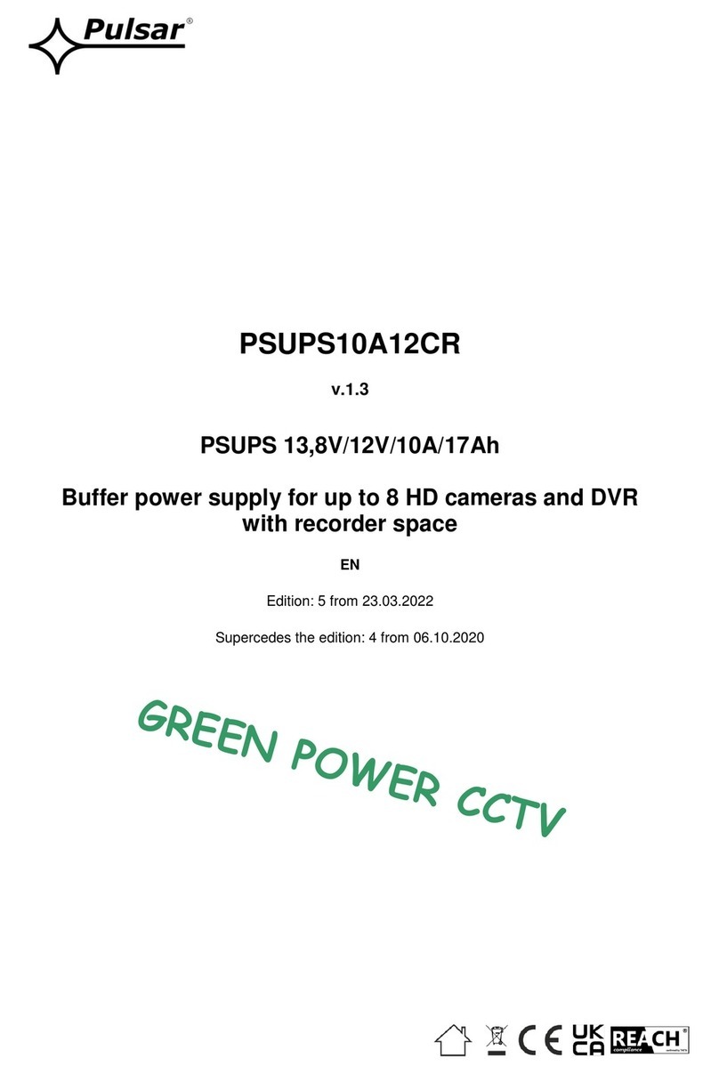 Pulsar GREEN POWER CCTV PSUPS10A12CR User manual