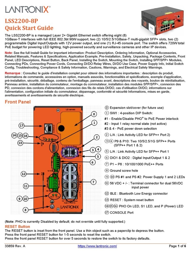 Lantronix LSS2200-8P quick start guide