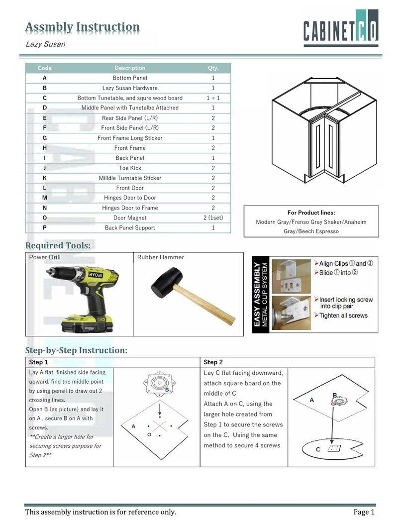 CABINETCO Lazy Susan Assembly instructions