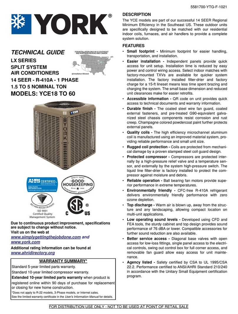 York LX series Quick start guide