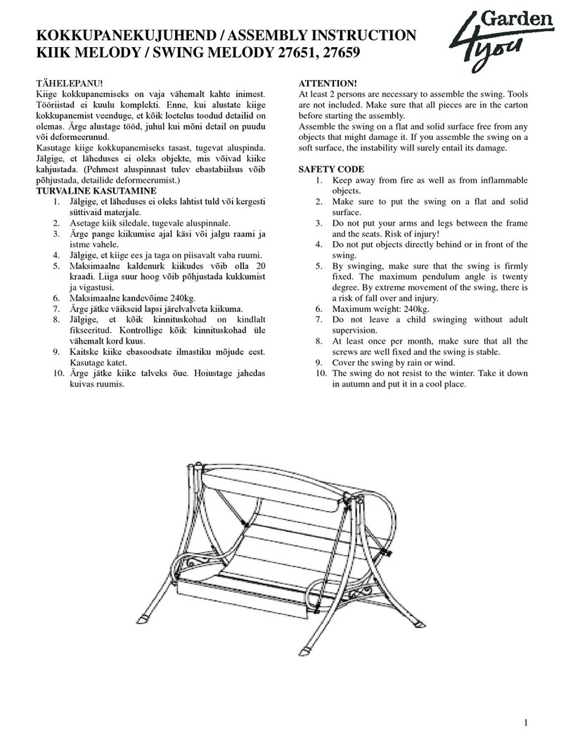 Garden4you SWING MELODY 27651 Assembly instruction Garden4you SWING MELODY 27651 Assembly instruction