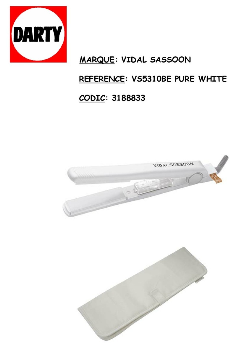 Vidal Sassoon VS5310BE Use and Care Instruction Manual