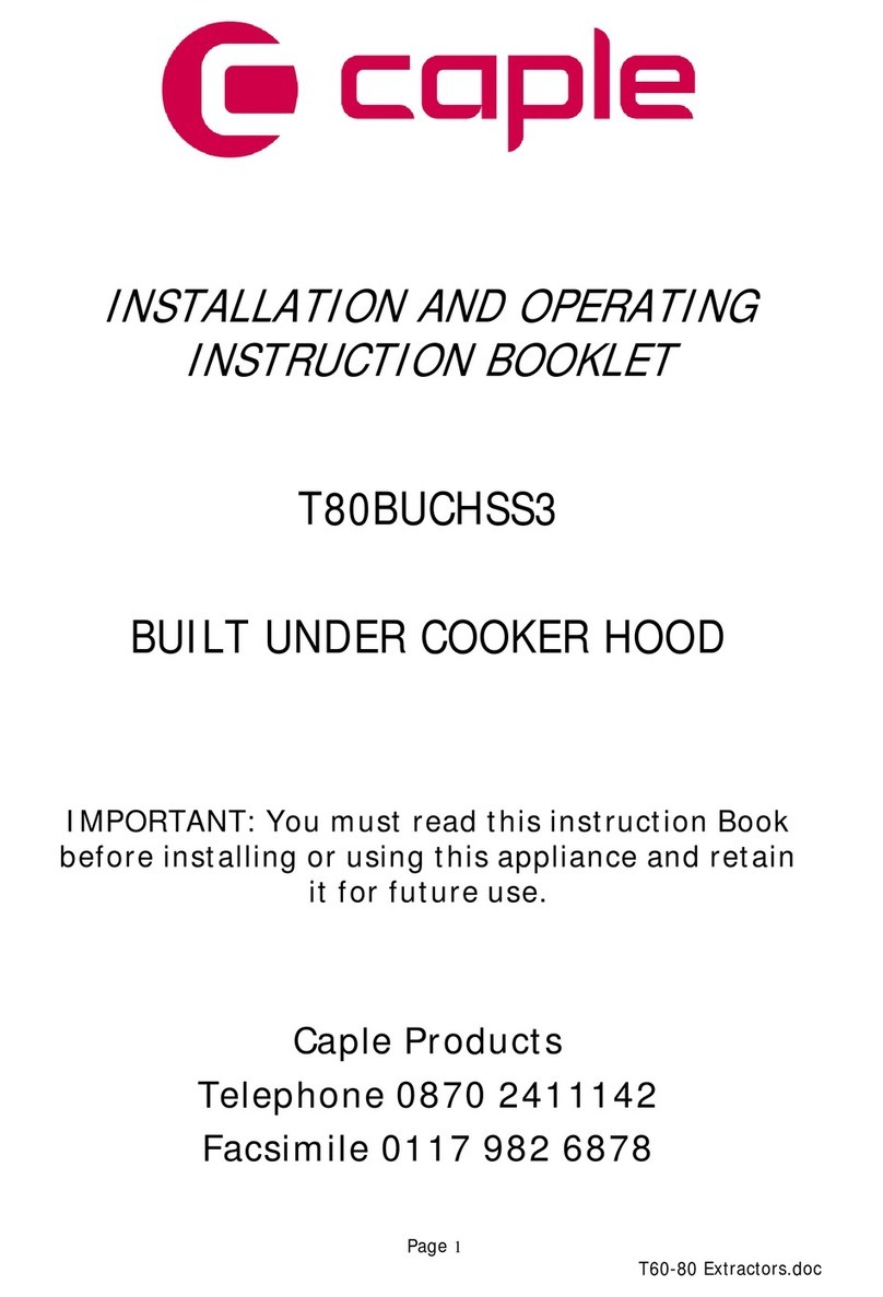 Caple T80BUCHSS3 User manual