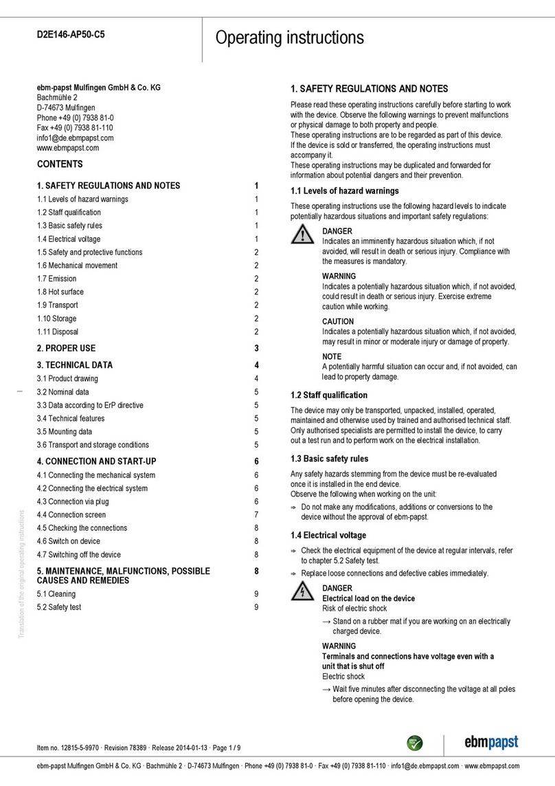 Ebmpapst D2E146-AP50-C5 User manual