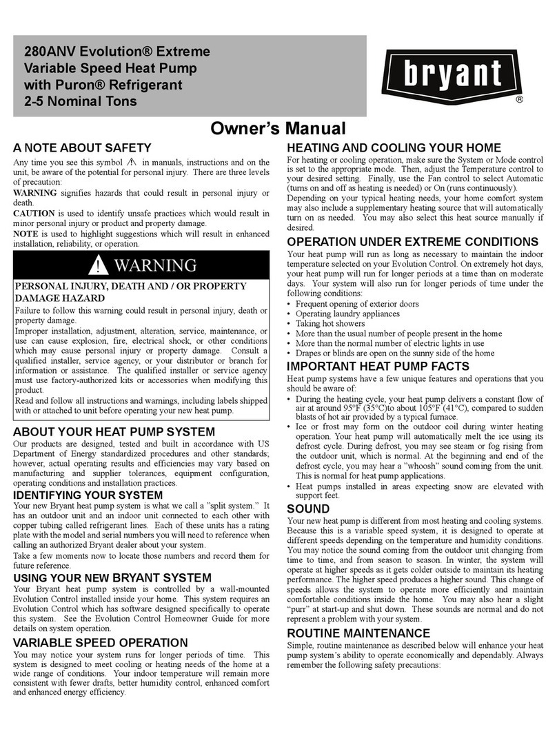 Bryant 280ANV EVOLUTION User manual