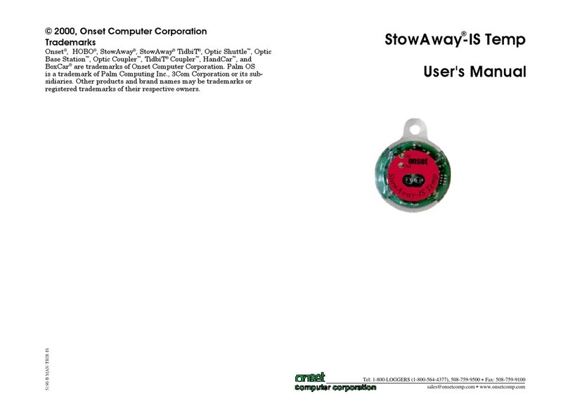Onset Computer Corporation StowAway-IS Temp User manual