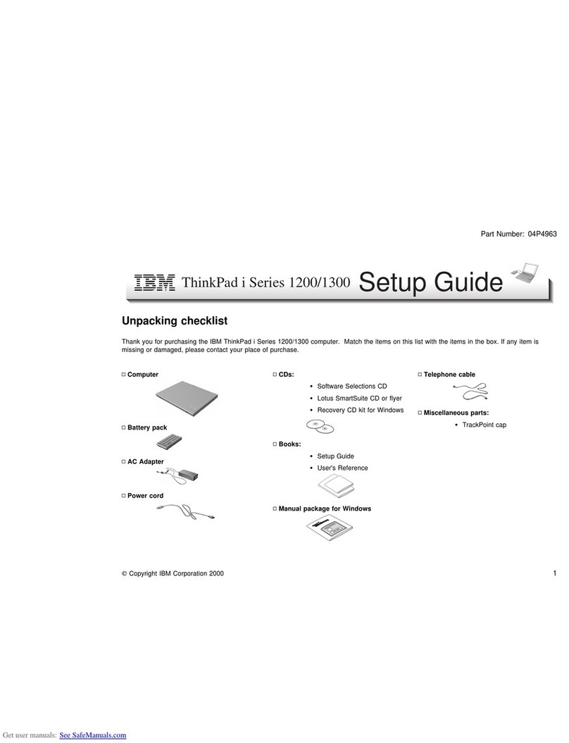IBM ThinkPad i Series Setup guide
