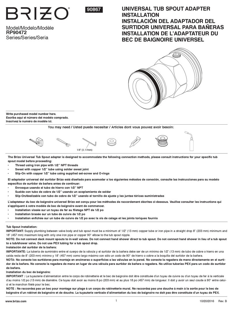 Brizo RP90472 quick start guide